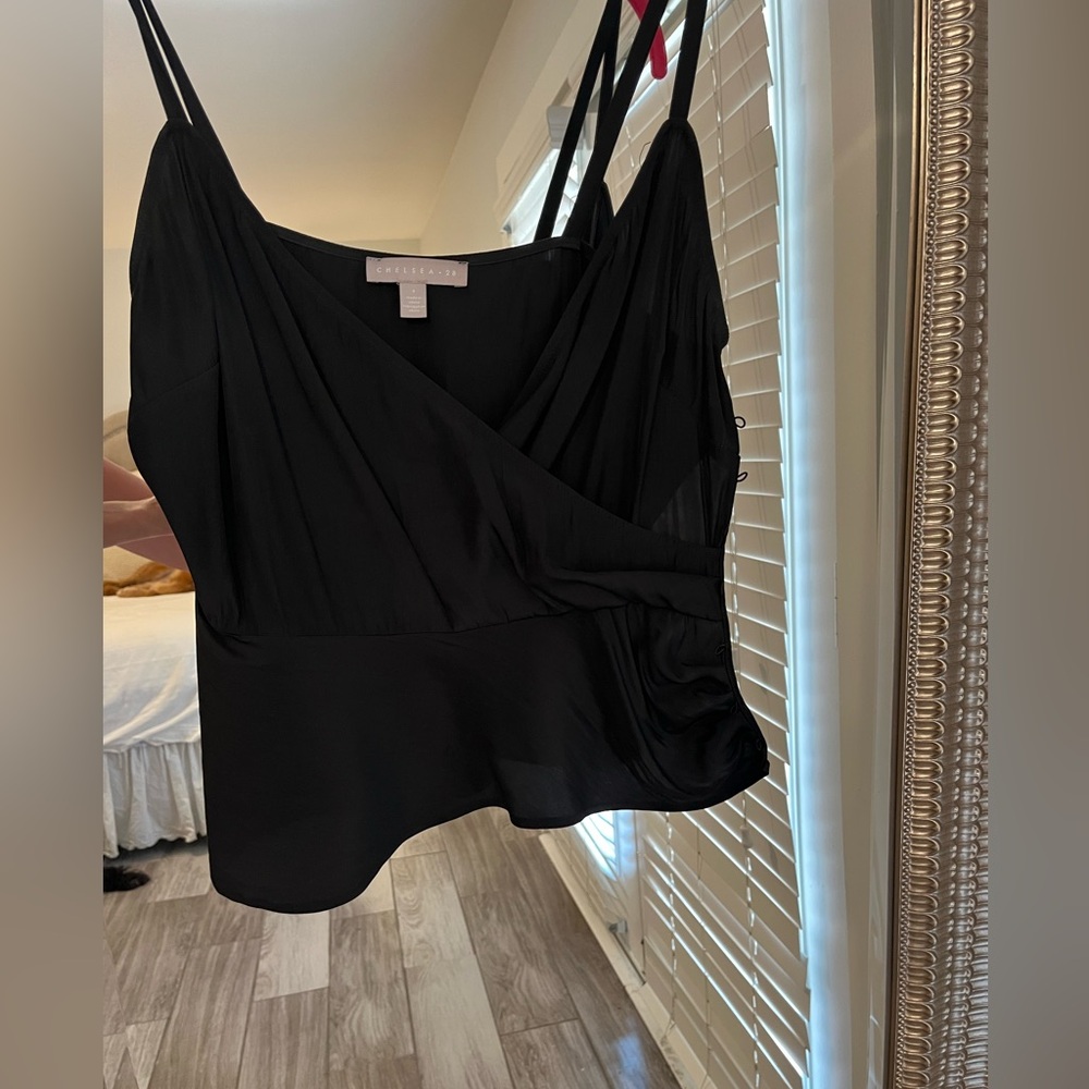 Black silk tank